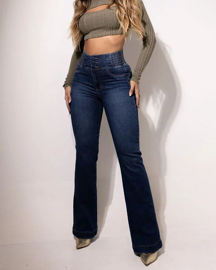 Rie™ | Elastisk Talje Flare Bell Bottom Jeans