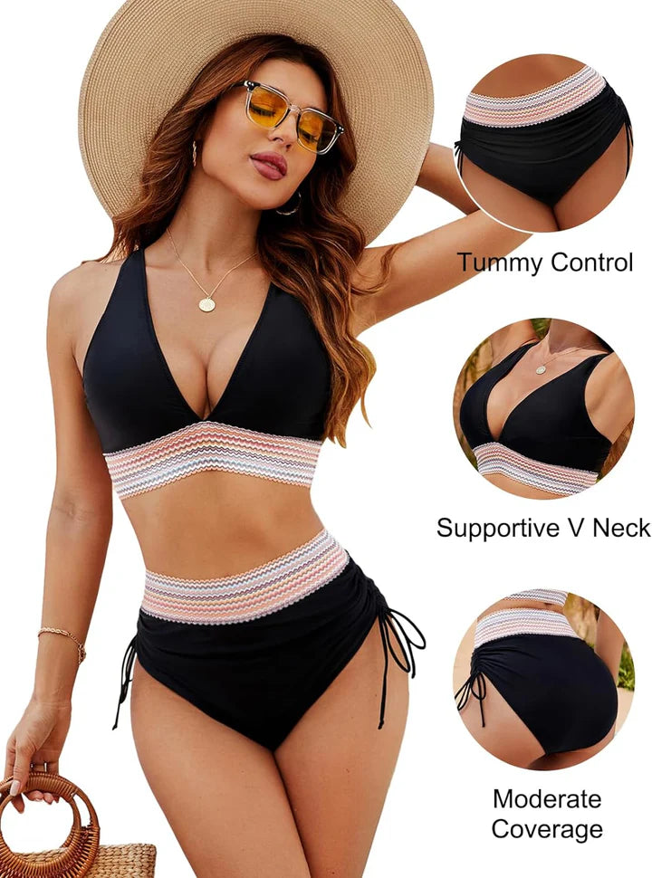 Ciene™ | Bikini Sæt med Mavekontrol og Høj Talje