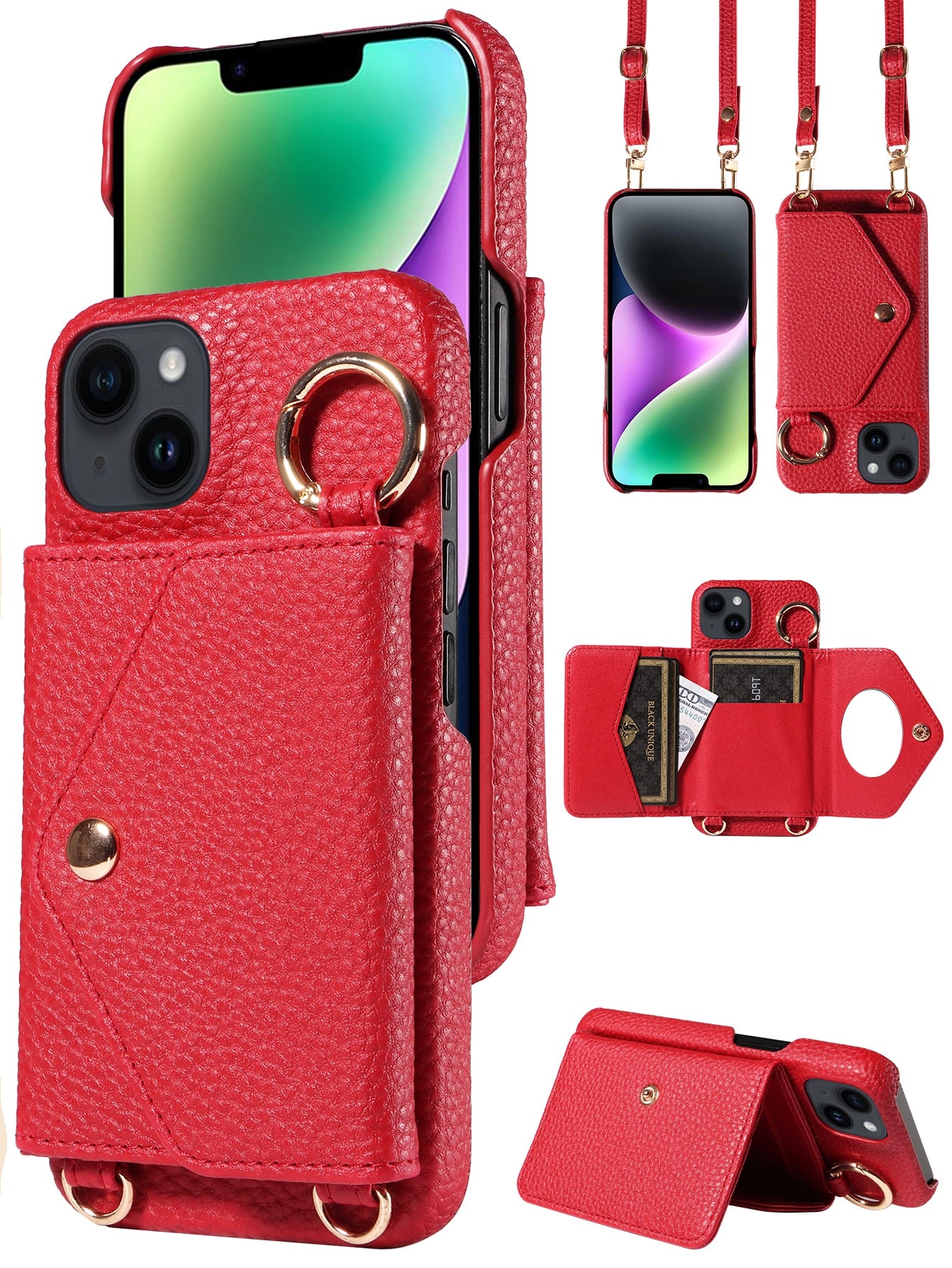 Børnies | Crossbody Økologisk Læder Telefon Etui - Multifunktionel