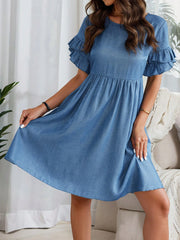 Ulrike™ | Løs Off-Shoulder Denim Kjole
