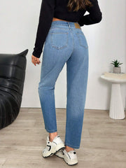 Tue™ | Høj Talje Denim Lige Jeans