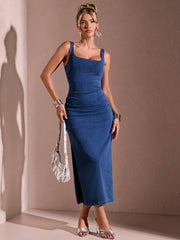 Bente™ | Enkelfarvet Denim Kjole