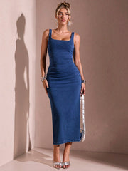 Bente™ | Enkelfarvet Denim Kjole