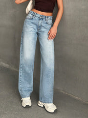 Kirsten™ | Casual Løs Straight Leg Denim Jeans