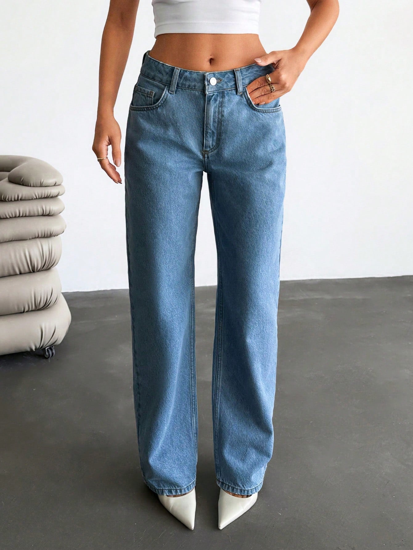 Kirsten™ | Casual Løs Straight Leg Denim Jeans