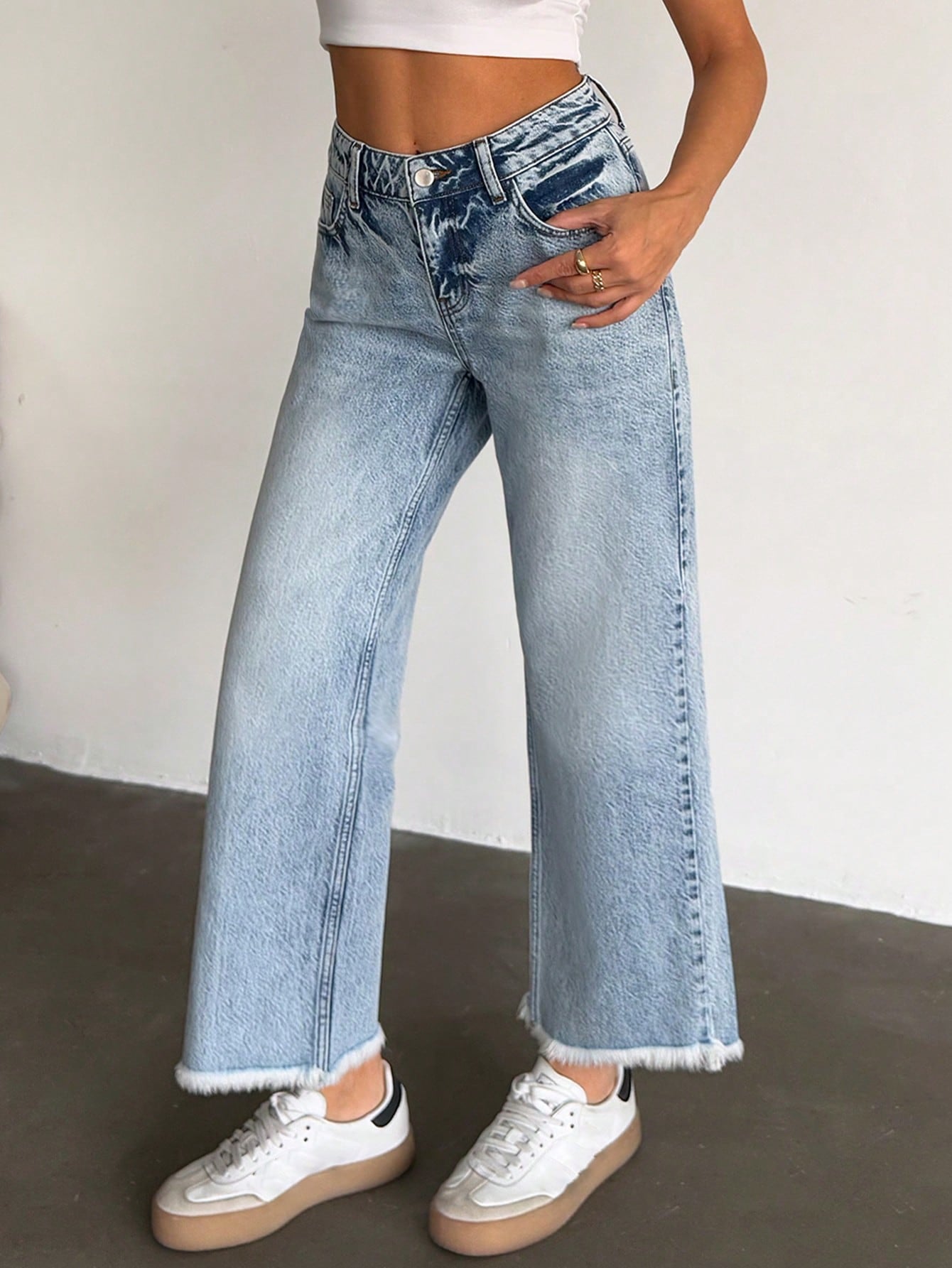 Kirsten™ | Casual Løs Straight Leg Denim Jeans