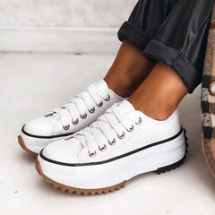 Elisa™ – Læder plateau-sneakers der kombinerer stil, komfort og højde