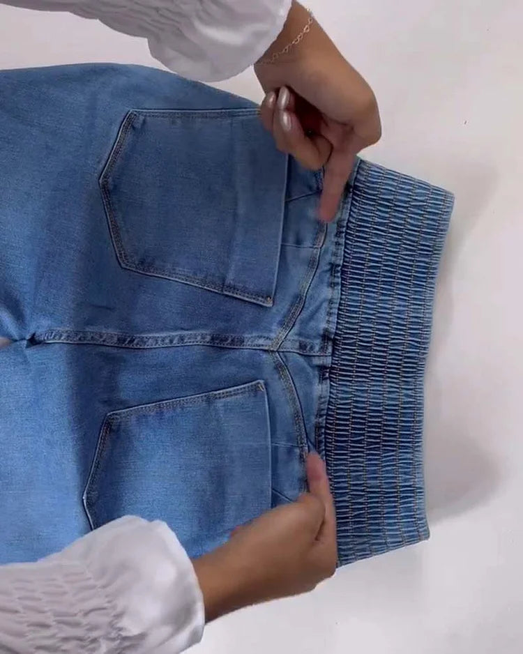 Rie™ | Elastisk Talje Flare Bell Bottom Jeans