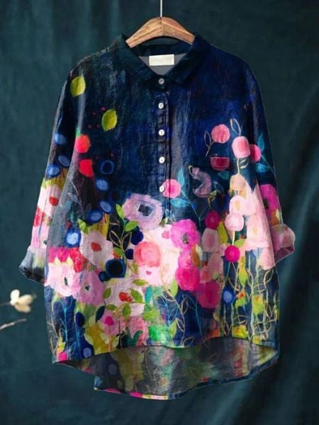 Blomstrende Elegance – Oplev Lila Blossom Blusen