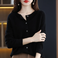 Annika™ - Blød og elegant uldcardigan