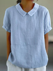 Amalie™ | Casual Bluse med Krave og Pufærmer