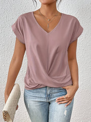 Cleo – Casual V-hals T-shirt med Ekstra Gratis Top (1+1 Gratis)