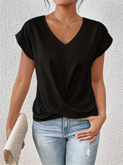 Cleo – Casual V-hals T-shirt med Ekstra Gratis Top (1+1 Gratis)