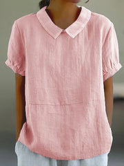 Amalie™ | Casual Bluse med Krave og Pufærmer