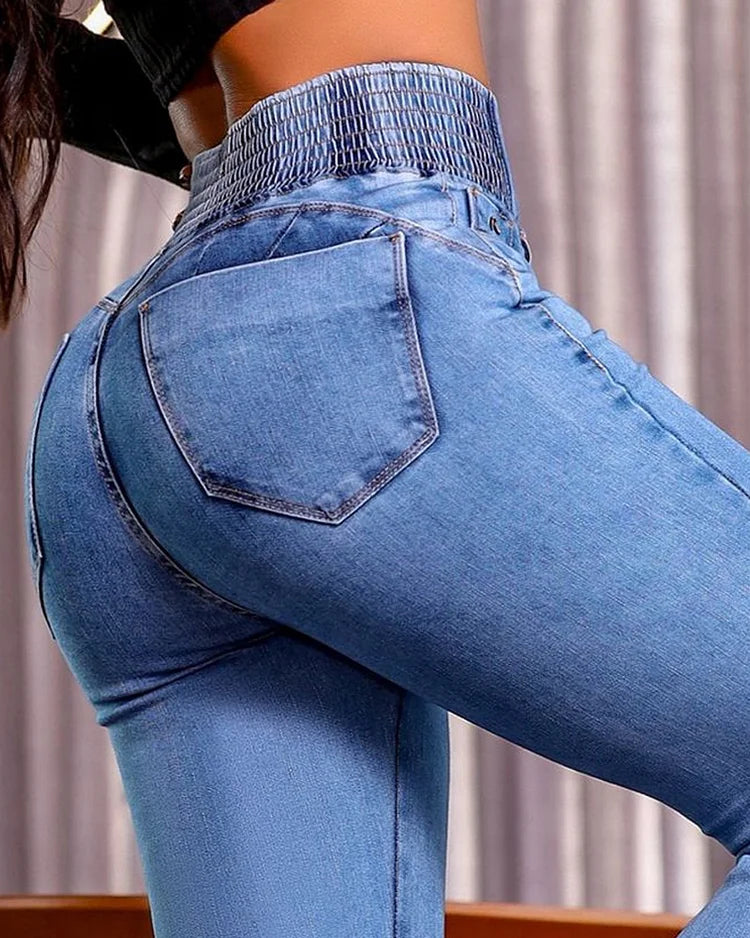 Rie™ | Elastisk Talje Flare Bell Bottom Jeans